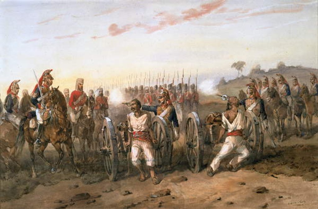 Detail of Mutineers about to be blown from guns by the Bengal Horse Artillery, c.1858 by Orlando Norie