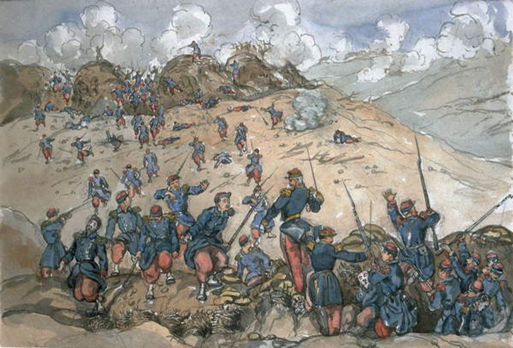 Detail of Attack of the Bastion Central by the French troops under General Desalles during the Siege of Sebastopol by George Cadogan