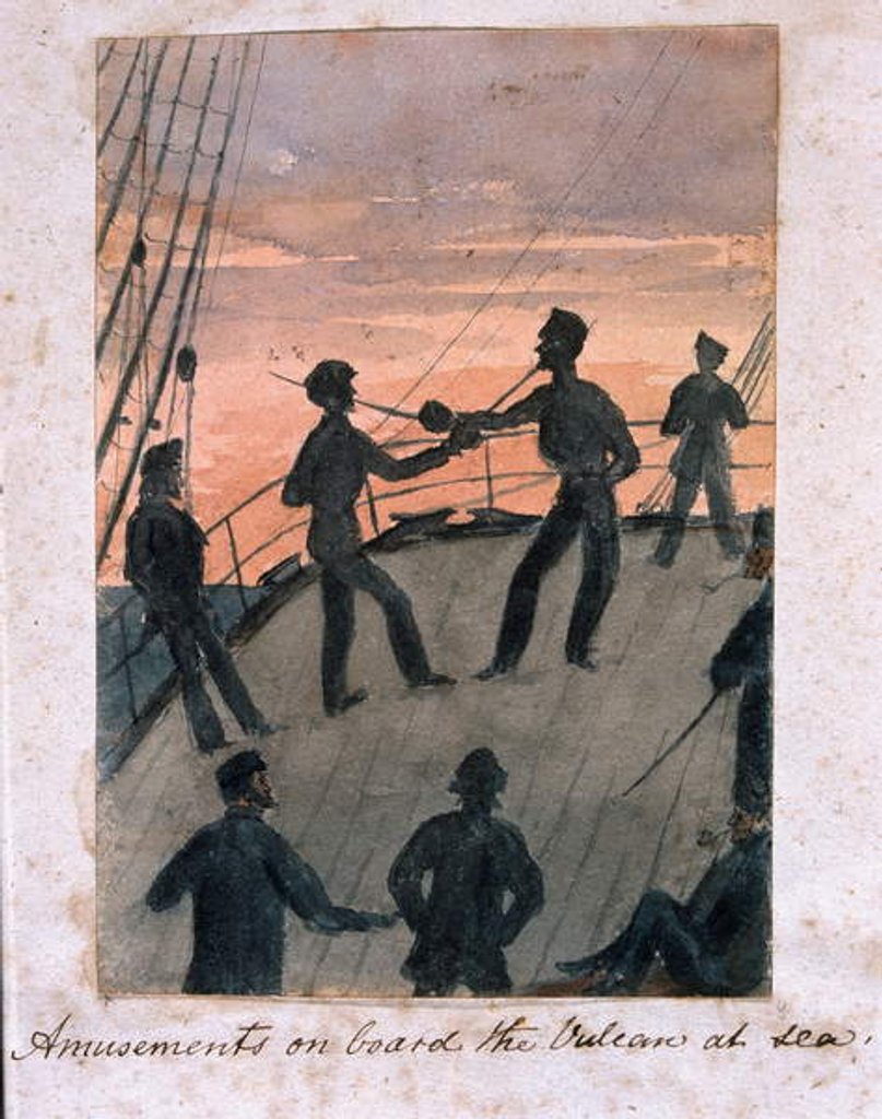 Detail of Amusements on board the Vulcan at sea, c.1854 by William Thomas Markham