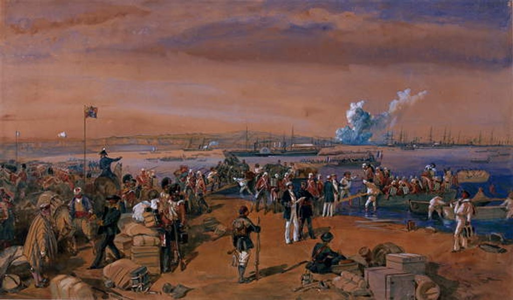 Detail of Disembarkation - Kerch, 24 May 1855 by William 'Crimea' Simpson