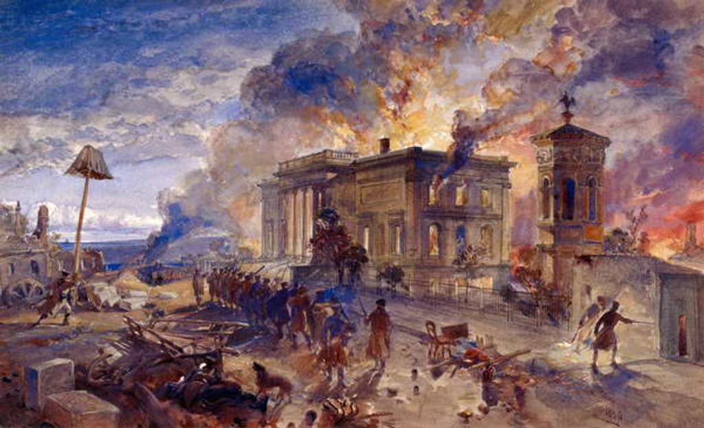Detail of Burning Temple of the Winds, 1856 by William 'Crimea' Simpson
