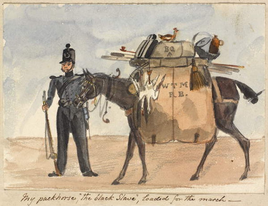 Detail of My packhorse, the black slave, loaded for the march, c.1854 by William Thomas Markham