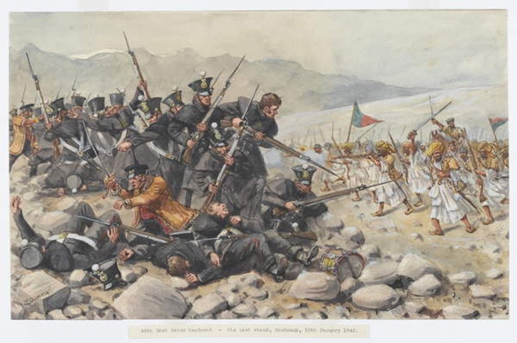 Detail of The last stand of the 44th East Essex Regiment at Gandamuk, 12th January 1842, 1915 by Richard Simkin