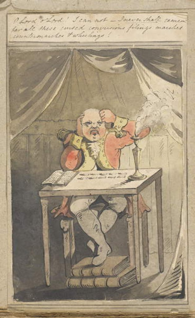 Detail of O Lord O Lord! I can not - I never shall remember all these cursed conversions, filings, marches, counter marches and wheelings! 1796 by English School