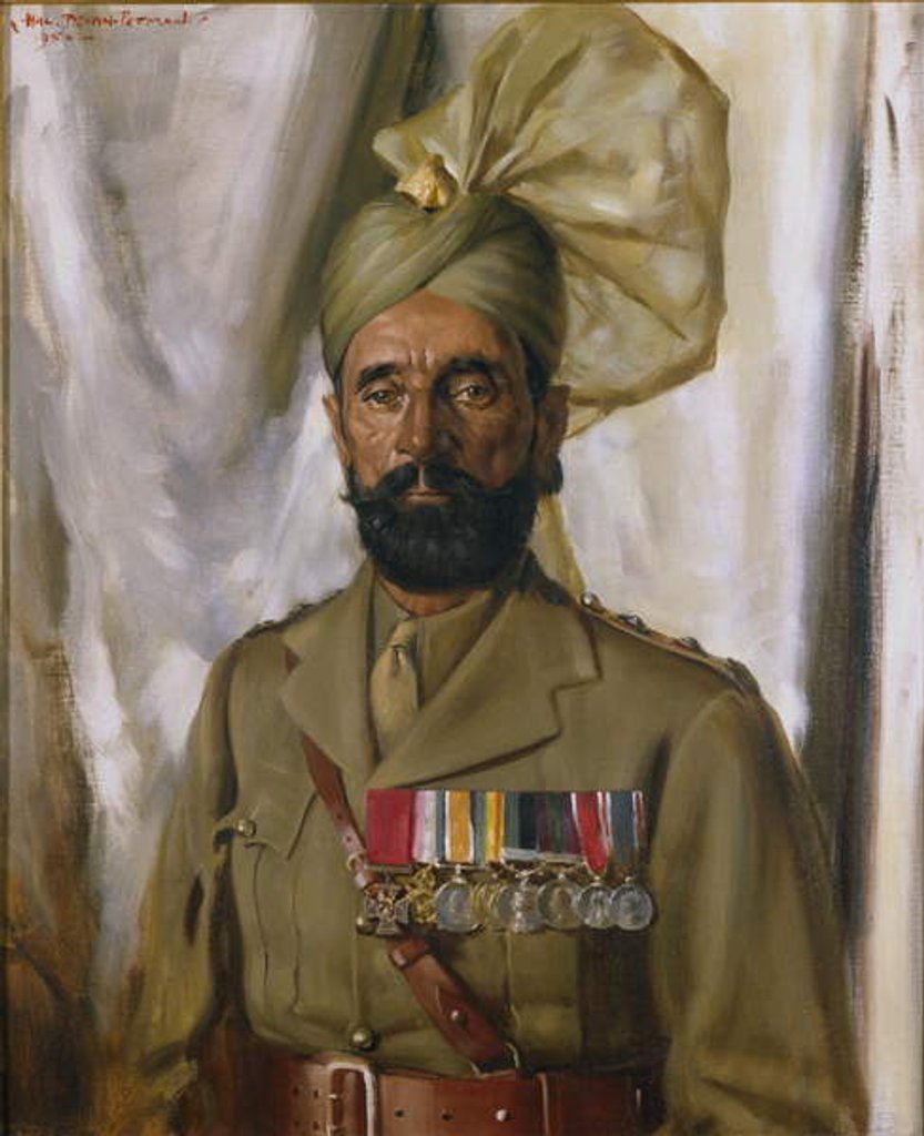 Detail of Subadar Khudadad Khan VC, 10th Baluch Regiment, c.1914-35 by Charles Bevan