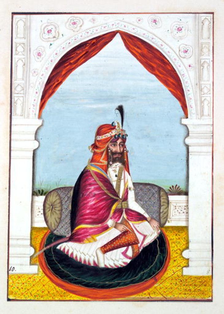 Detail of Rajah Suchet Singh by Indian School