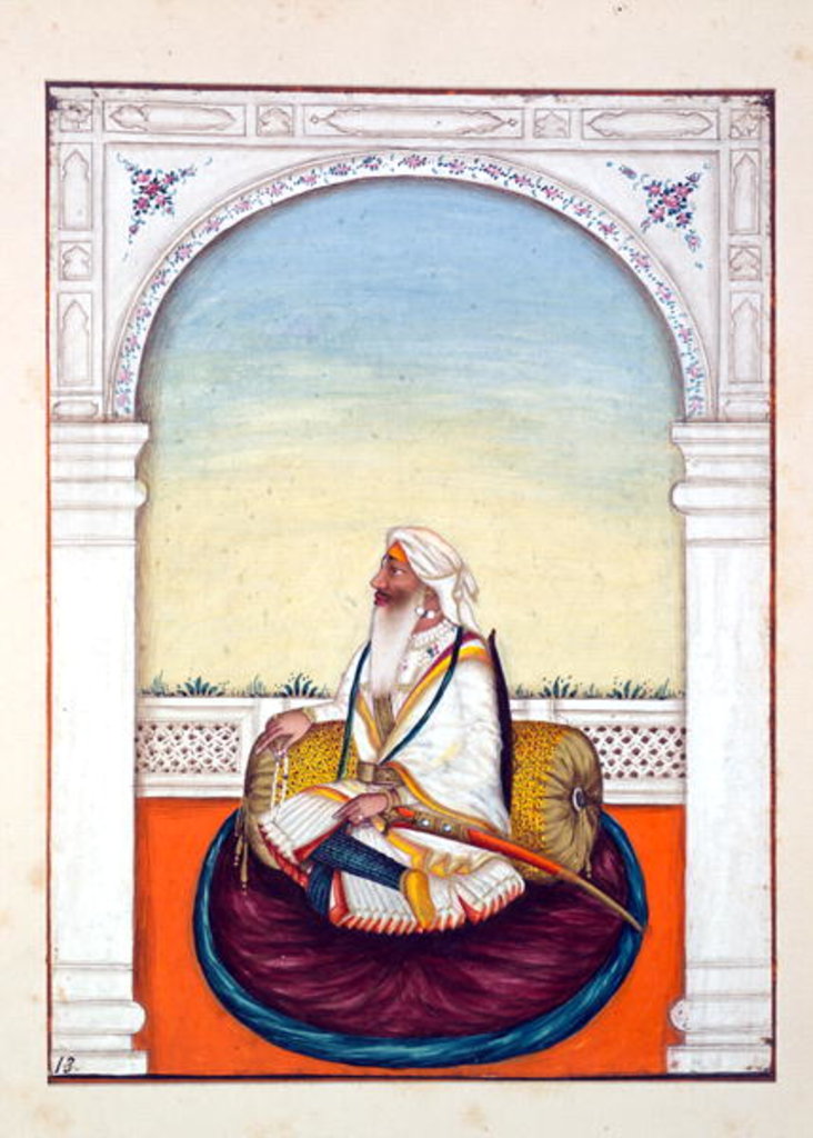 Detail of Rajah Iej Singh by Indian School
