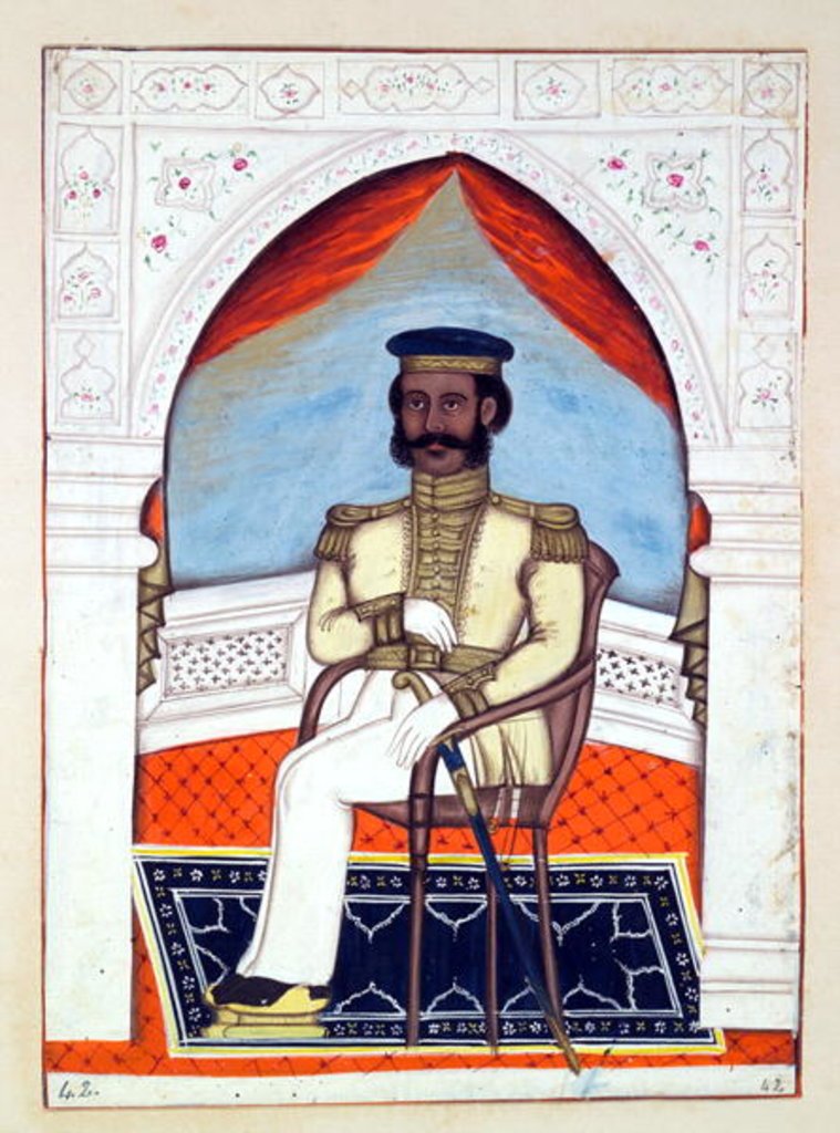Detail of Colonel Dhunkal Singh by Indian School