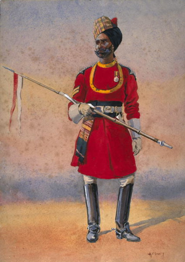 Detail of Governor's Bodyguard, Madras, Madrasi Musalman by Alfred Crowdy Lovett