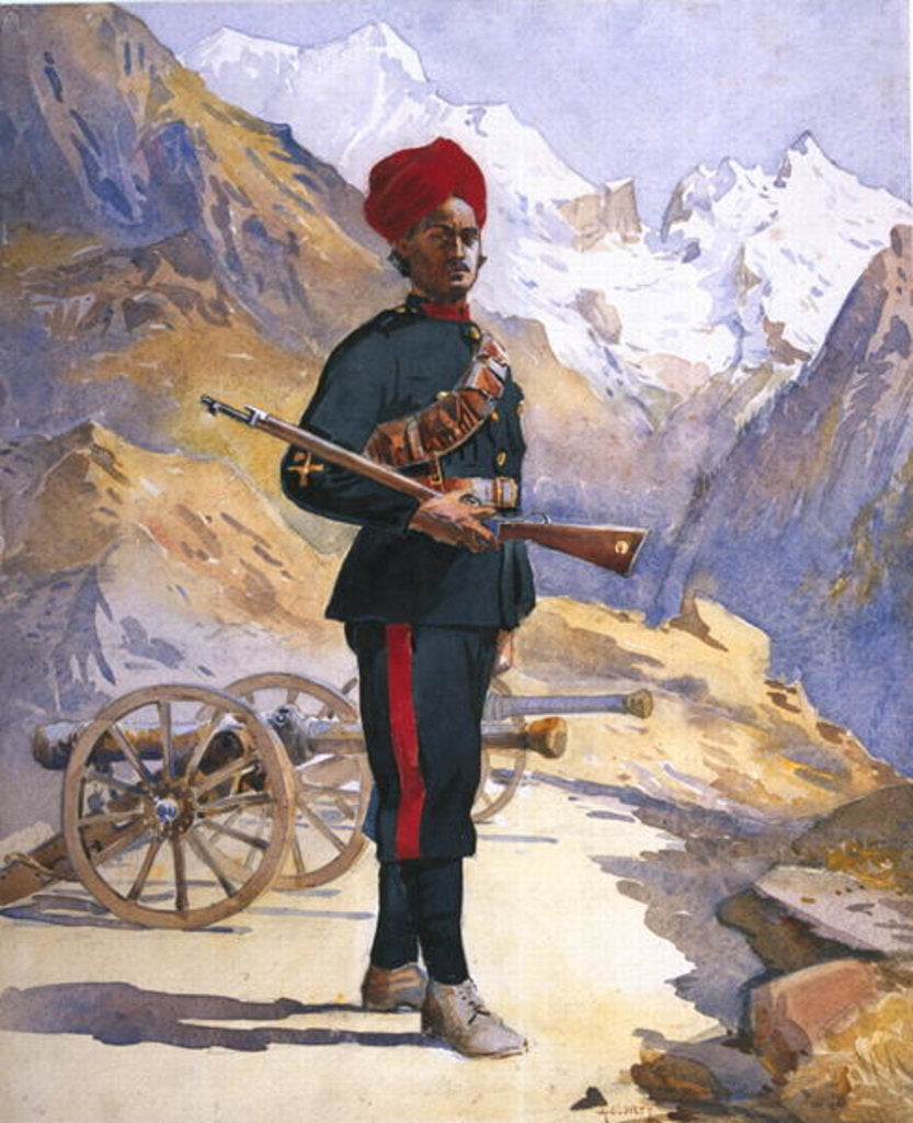 Detail of Gunner of the Mountain Battery, Punjabi Musalman by Alfred Crowdy Lovett