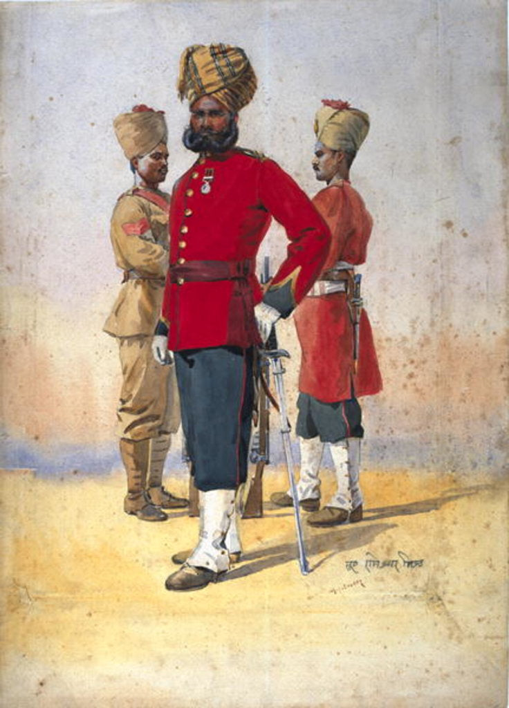 Detail of Soldiers of the 1st and 3rd Brahmans, Subadar by Alfred Crowdy Lovett