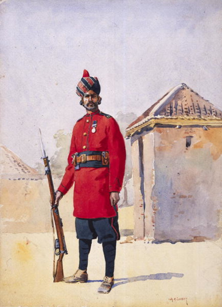 Detail of Soldier of the 22nd Punjabis Awan of Shahpur by Alfred Crowdy Lovett