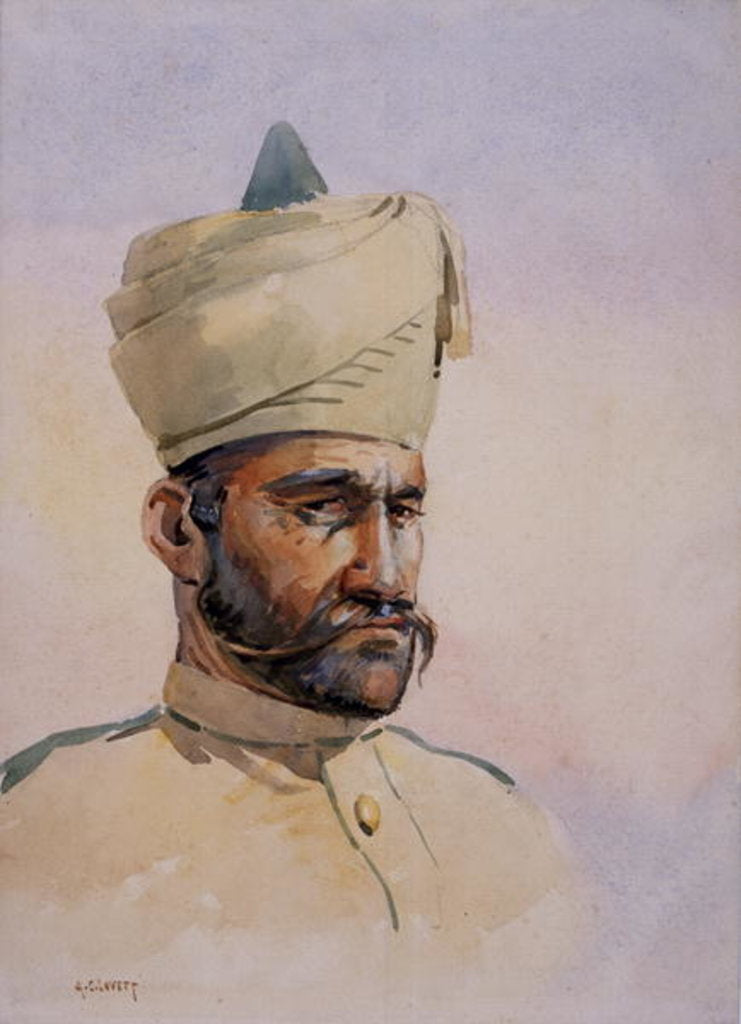 Detail of Soldier of the 40th Pathans, Malikdin Khel by Alfred Crowdy Lovett