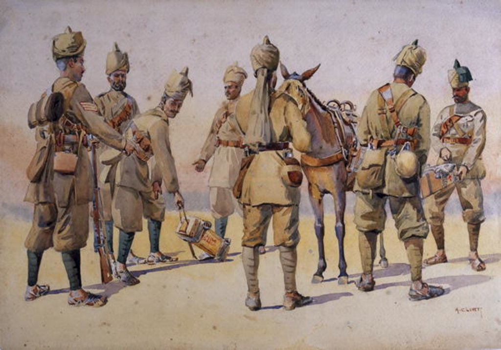 Detail of Soldiers of the 46th and 33rd Punjabis by Alfred Crowdy Lovett