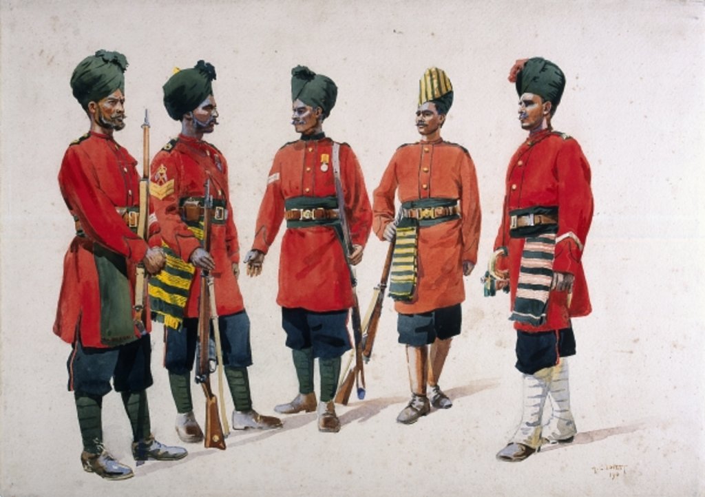 Detail of Soldiers of the Former 'Hyderabad Contingent Infantry' by Alfred Crowdy Lovett