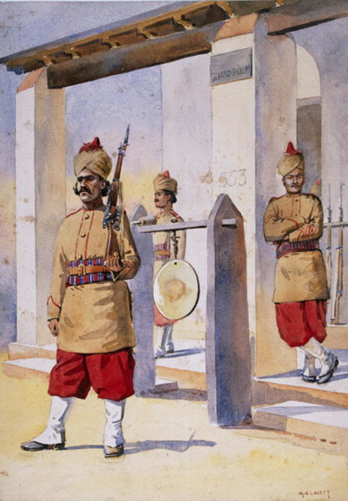 Detail of Soldiers of the 124th Duchess of Connaught's Own Baluchistan Infantry by Alfred Crowdy Lovett