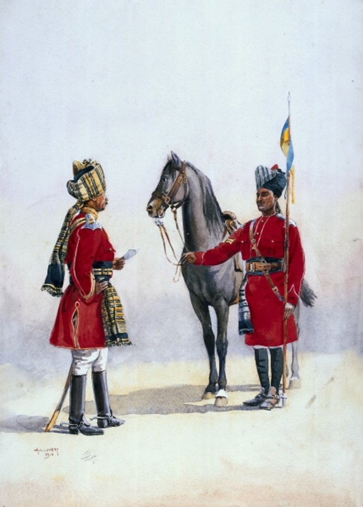 Detail of Alwar Lancers, Commandment and Chohan Rajput by Alfred Crowdy Lovett