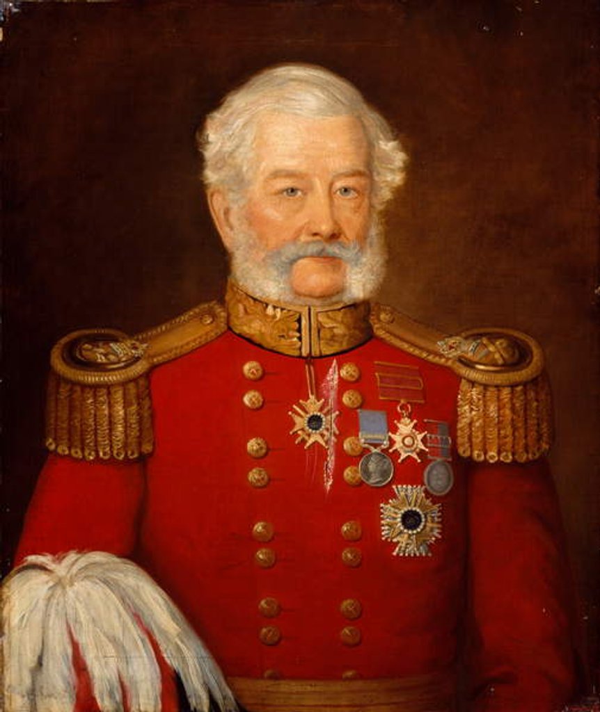 Detail of Major General Sir Abraham Roberts, Army Staff, 1854 circa by Unknown Artist