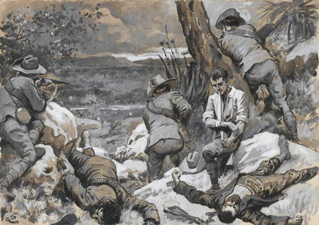 Detail of The Boer Attack on Caesars Camp: A Hot Corner with the Border Mounted Rifles, 1900 by Gordon Frederick Browne