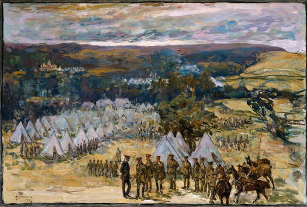Detail of Field Marshal Lord Kitchener inspecting the 10th Battalion, York and Lancaster Regiment at Halton, 1914 by Alexander Jamieson