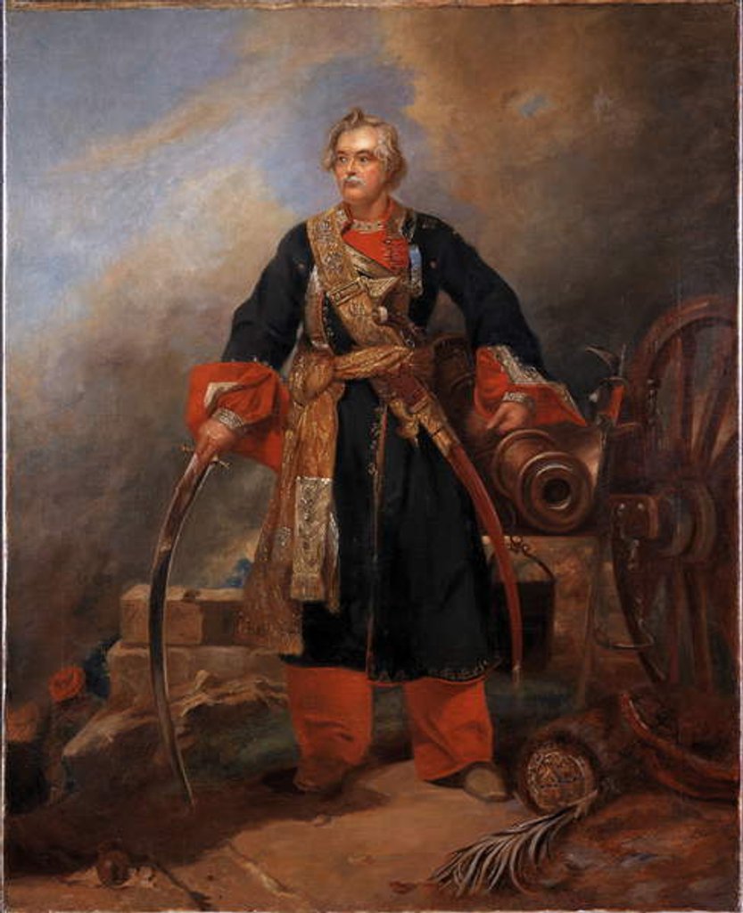 Detail of Lieutenant-General Sir John Bennet Hearsey, 2nd Irregular Cavalry, 1839 circa by Unknown Artist