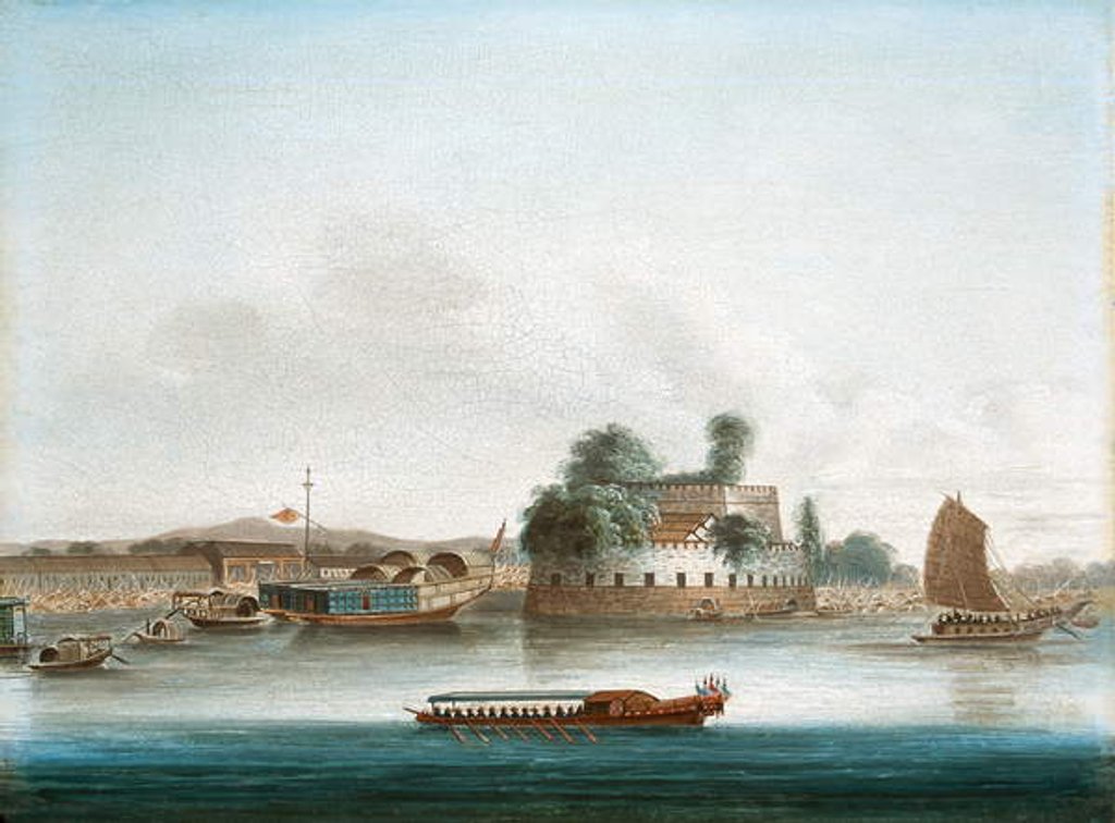 Detail of A Fort on the Canton River, 1st China War, 1840 circa by Unknown Artist