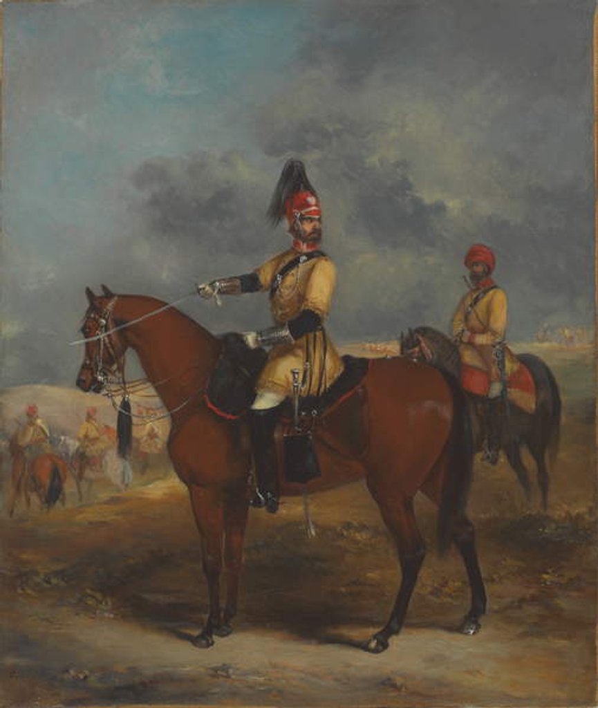 Detail of An Officer of the 1st Bengal Irregular Cavalry, 1850 circa by Henry Martens