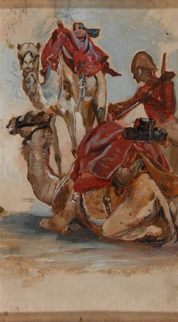 Detail of British Soldier, Camel Corps, Egypt, 1st Sudan War, 1885 circa by Lady (1846-1933) Butler