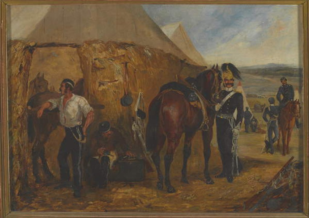 Detail of The 6th Dragoon Guards at Chobham Camp, 14 June-25 August 1853 by Samuel Henry (1810-94) (attributed to) Alken