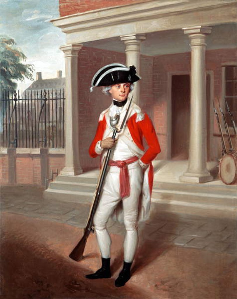 Detail of Lieutenant George Belson, Corps of Marines, Chatham, c.1780 by Richard Livesay