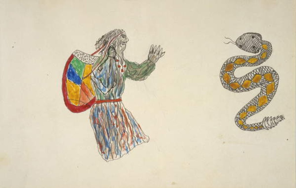 Detail of Man and snake by Frederick Gokliz