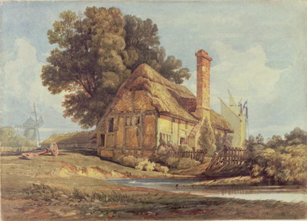 Detail of Riverside Cottage by Miles Edmund Cotman