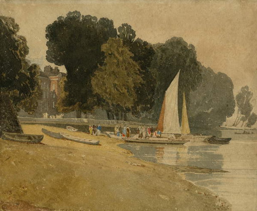 Detail of Cheyne Walk, London, c.1809-10 by John Sell Cotman