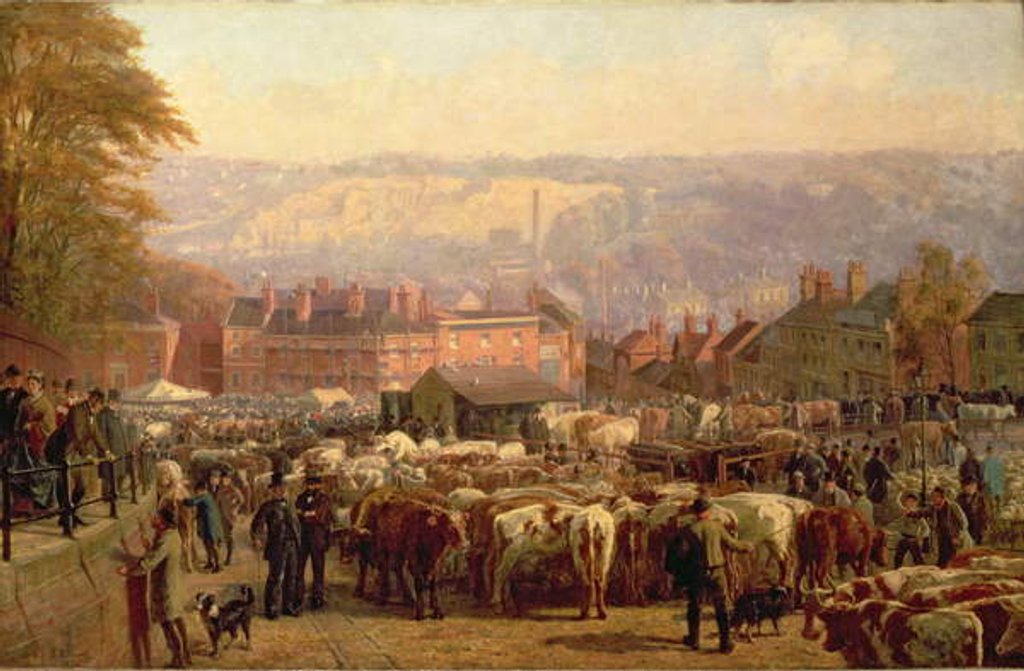 Detail of The Hill at Norwich on Market Day, 1871 by Frederick Bacon Barwell