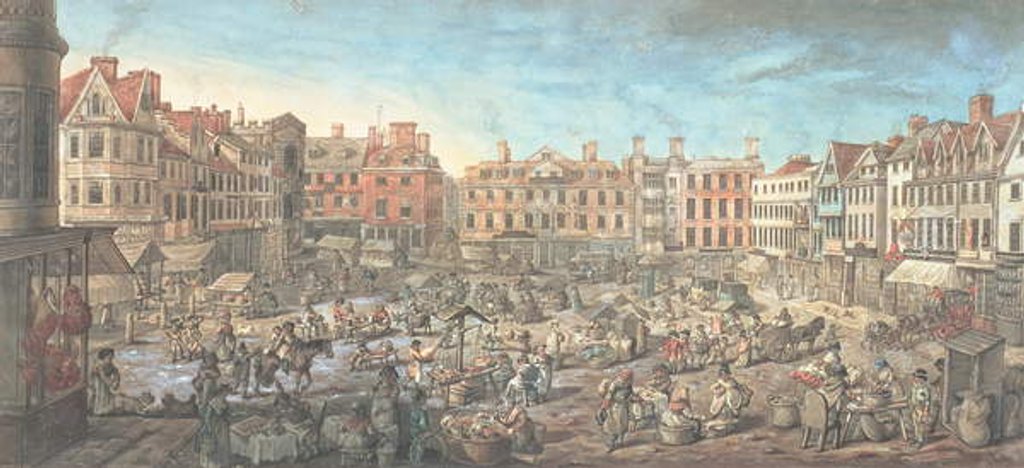 Detail of Norwich Market Place, 1799 by Robert Dighton