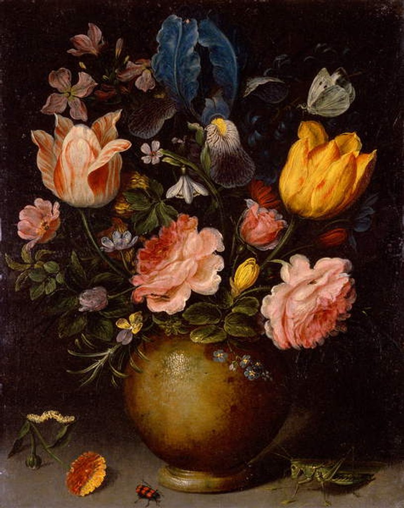 Detail of Floral Study with Insects by Andries