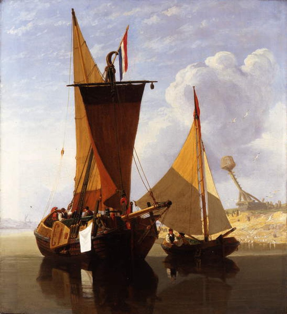 Detail of Boats on the Medway by Miles Edmund Cotman