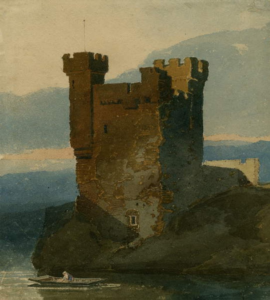 Detail of Castle by Water by John Sell Cotman