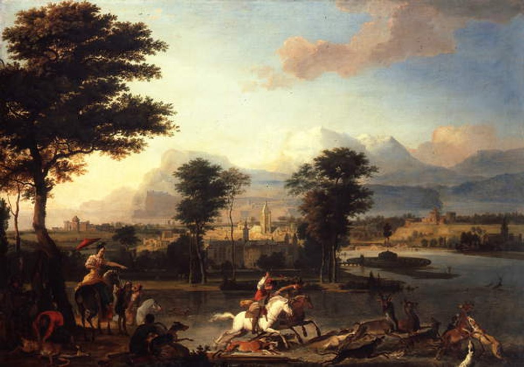 Detail of The Stag Hunt, c.1675 by Abraham Danielsz. Hondius