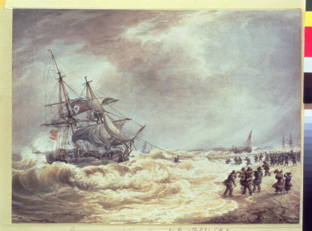 Detail of Rescue of a Crew at Gorleston by John Cantiloe Joy