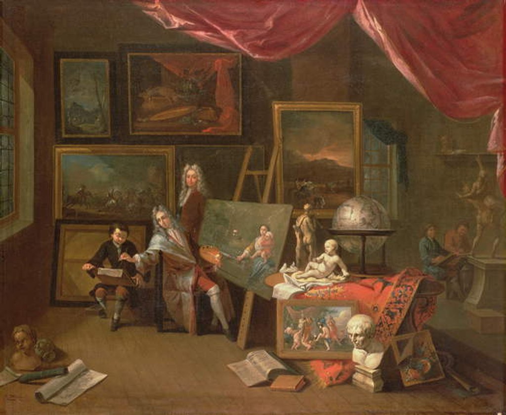 Detail of The Artist's Studio by Peter Tillemans