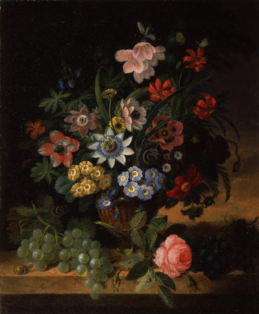 Detail of Flowers and Fruit, 1827 by James Sillett