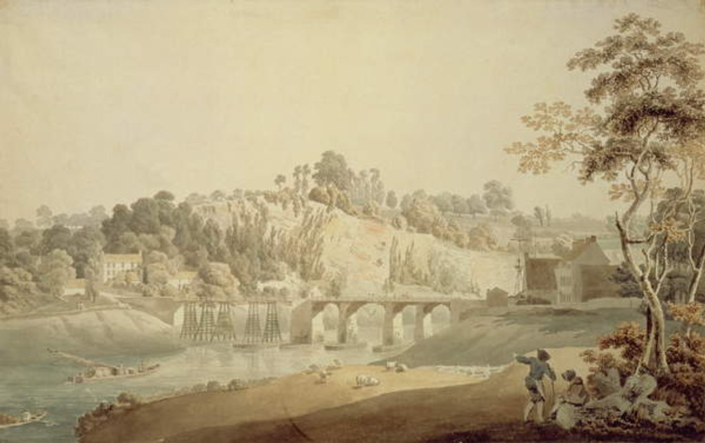 Detail of Chepstow Bridge, Wye Valley by Michael (1743-1801) Rooker