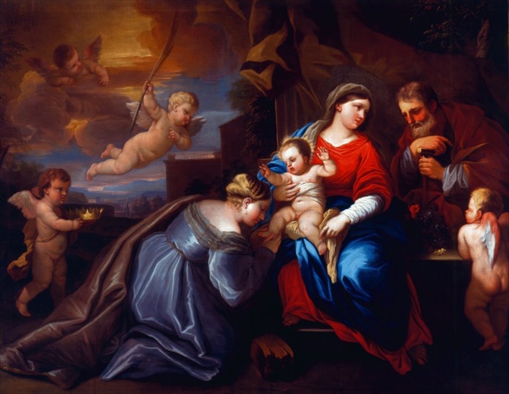 Detail of The Mystic Marriage of St. Catherine in a Giordano Composition by Luca Giordano