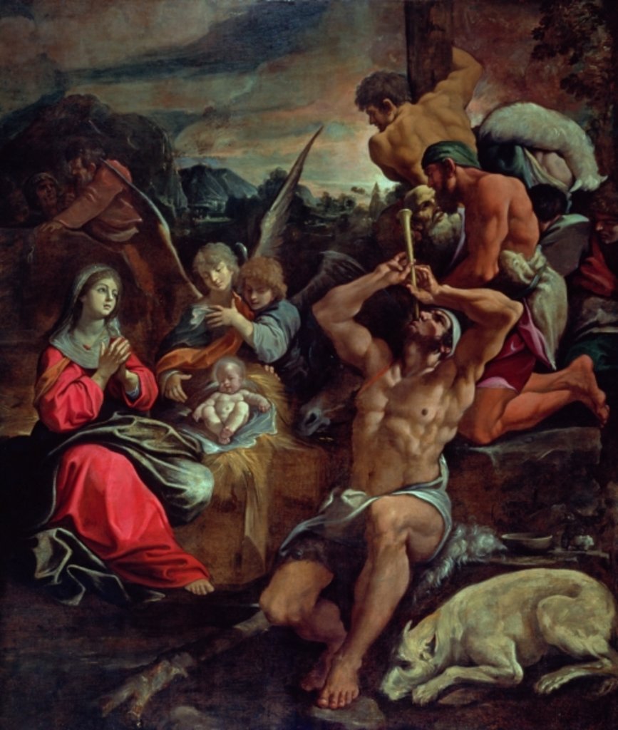 Detail of The Adoration of the Shepherds by Lorenzo Garbieri