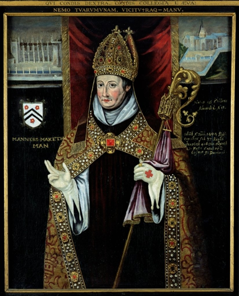 Detail of Portrait of William of Wykeham by School English