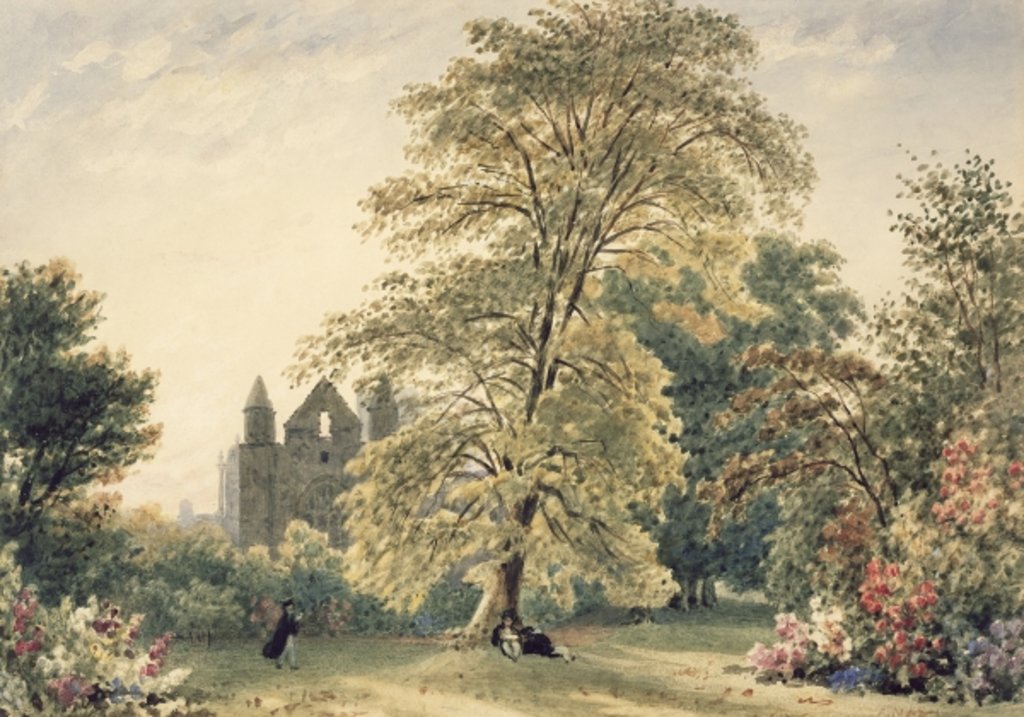 Detail of New College Gardens at Oxford, 1831 by Frederick Nash