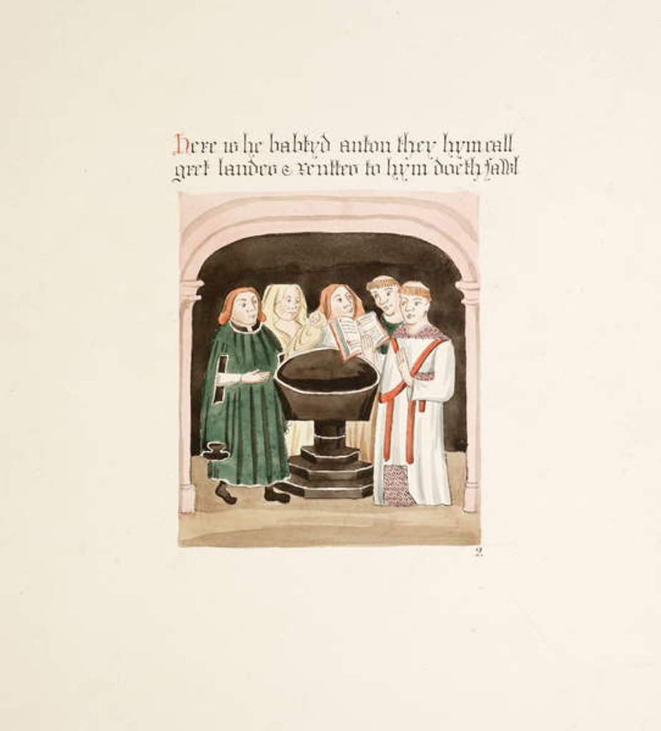 Detail of Ms. New Coll 380, f34r. The antiquities of the Cathedral Church of Saint Mary, Carlisle, drawn by Robert Carlile, 1795 by Robert Carlile