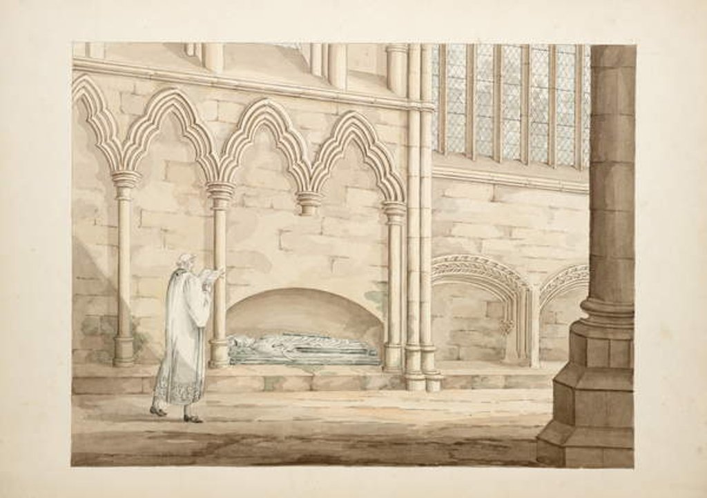 Detail of Ms. New Coll 380, f8r. The antiquities of the Cathedral Church of Saint Mary, Carlisle, drawn by Robert Carlile, 1795 by Robert Carlile