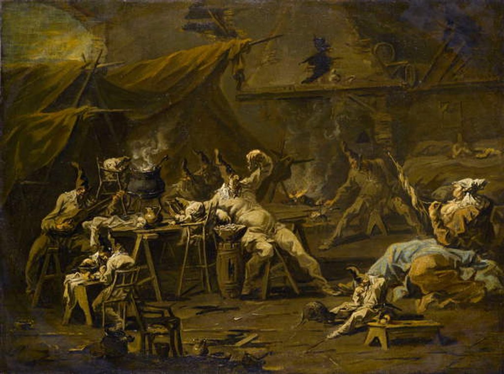 Detail of The Supper of Pulcinella and Colombina, c.1725-1730 by Alessandro Magnasco